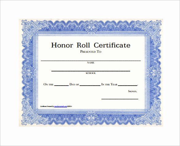 Honorary Certificate Template Inspirational 8 Printable Honor Roll Certificate Templates &amp; Samples