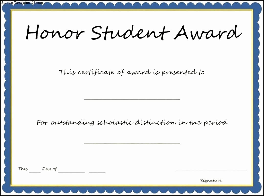 Honorary Certificate Template Inspirational Honor Roll Certificate