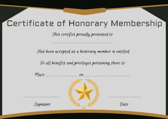 Honorary Certificate Template Lovely Free Membership Certificates 14 Templates In Word format