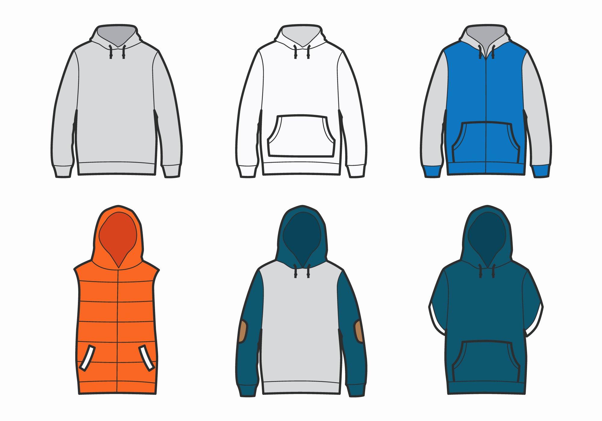 Hooded Sweatshirt Template Luxury Outlined Blank Hoo Template Download Free Vector Art