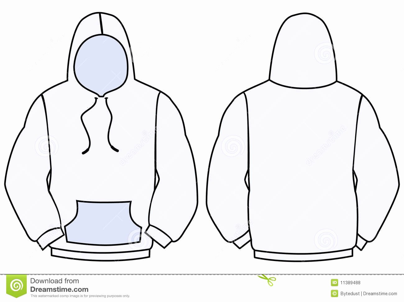 Hooded Sweatshirt Template Unique Hoo Vector Template Stock Vector Illustration Of Rear