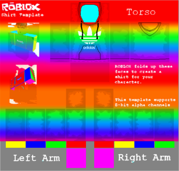 Hoodie Template Roblox New Rainbow Adidas Hoo Shirt Template Rbxleaks