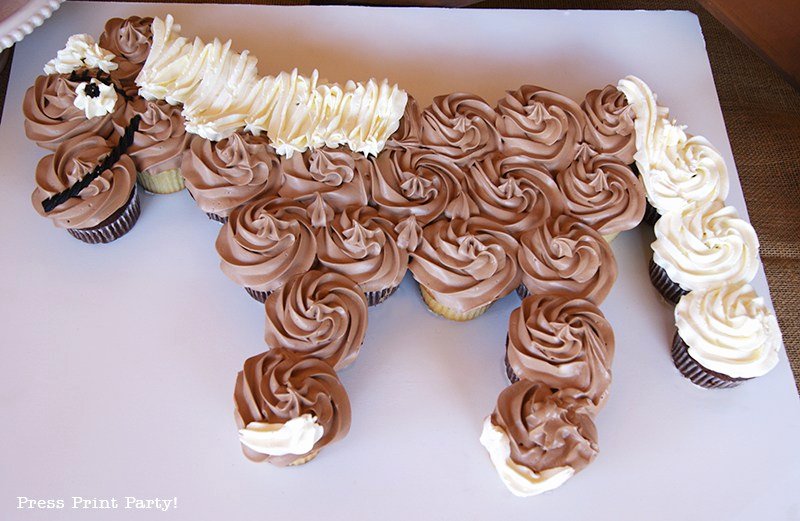 Horse Cake Template Unique Horse Cupcake Cake How to by Press Print Party
