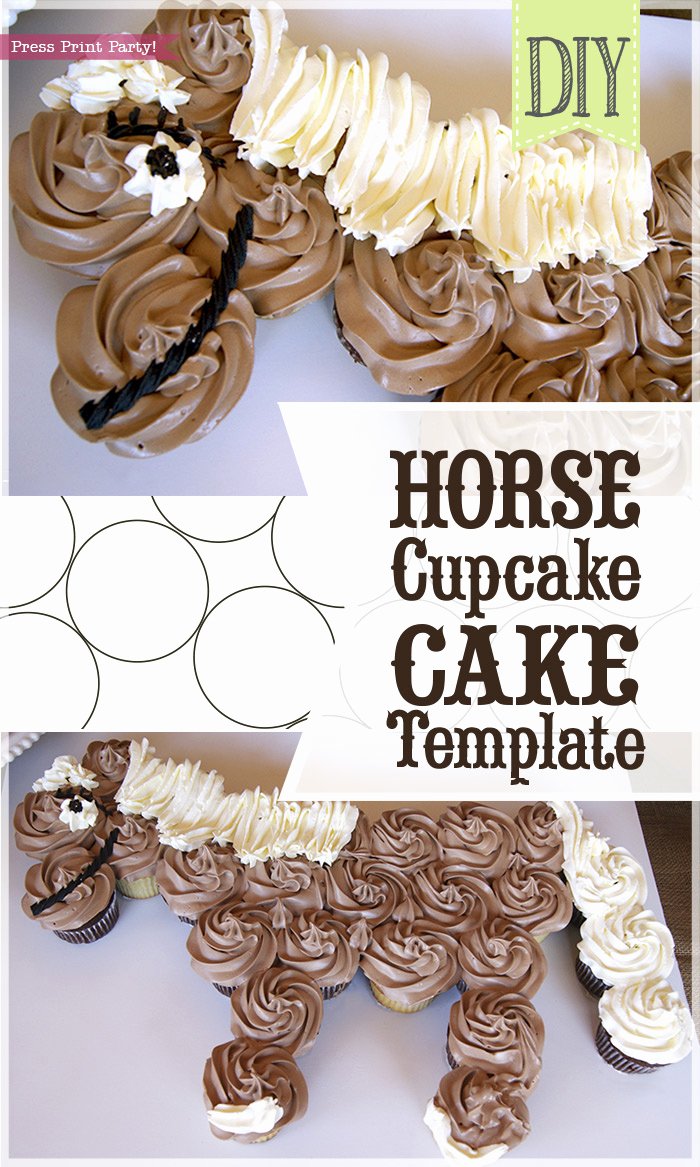 Horse Cake Template Unique Horse Cupcake Cake How to W Free Template by Press Print