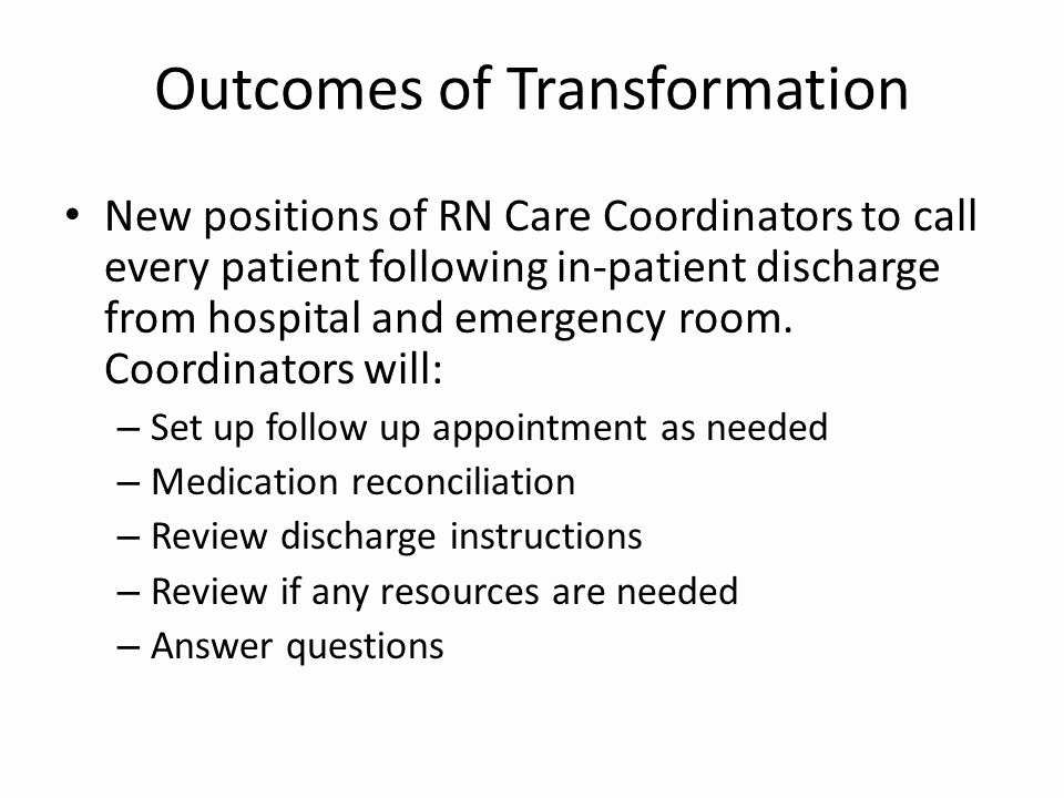 Hospital Discharge Instructions Unique Patient Centered Medical Home Ppt