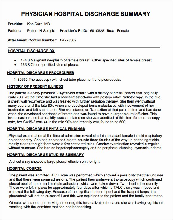 Hospital Discharge Papers Template Inspirational 8 Sample Discharge Summary Templates Pdf Word