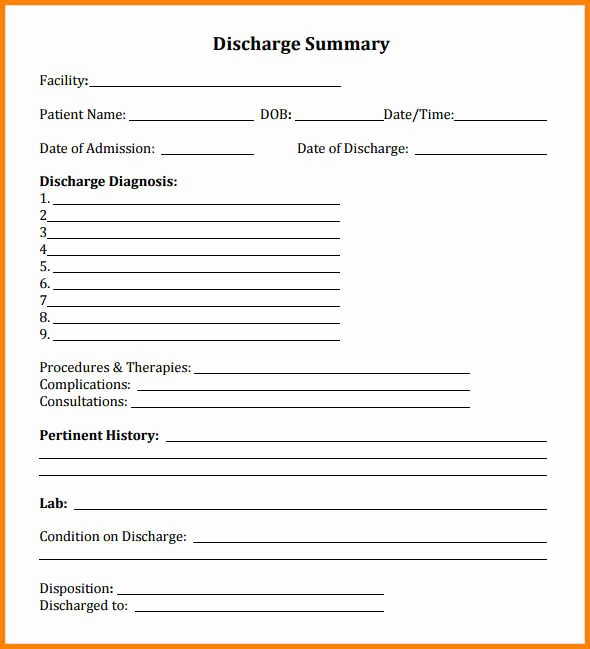 Hospital Discharge Papers Template Unique 11 Hospital Discharge forms Steamtraaleren Borgenes
