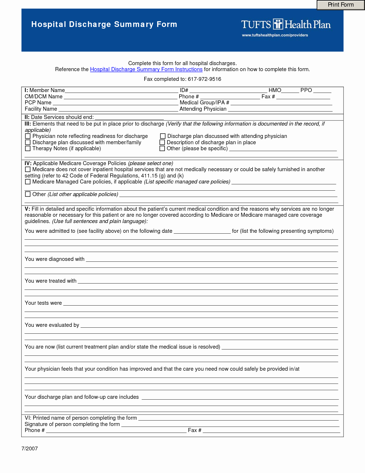 Hospital Release form Template Lovely 9 Best Of Free Printable Hospital Discharge forms