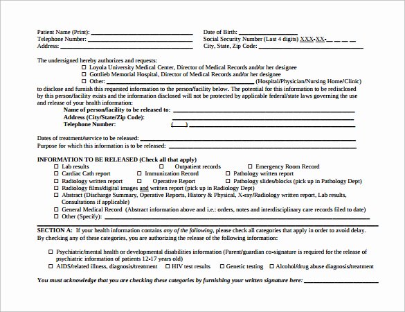 Hospital Release form Template Luxury Sample Hospital Release form 11 Download Free Documents