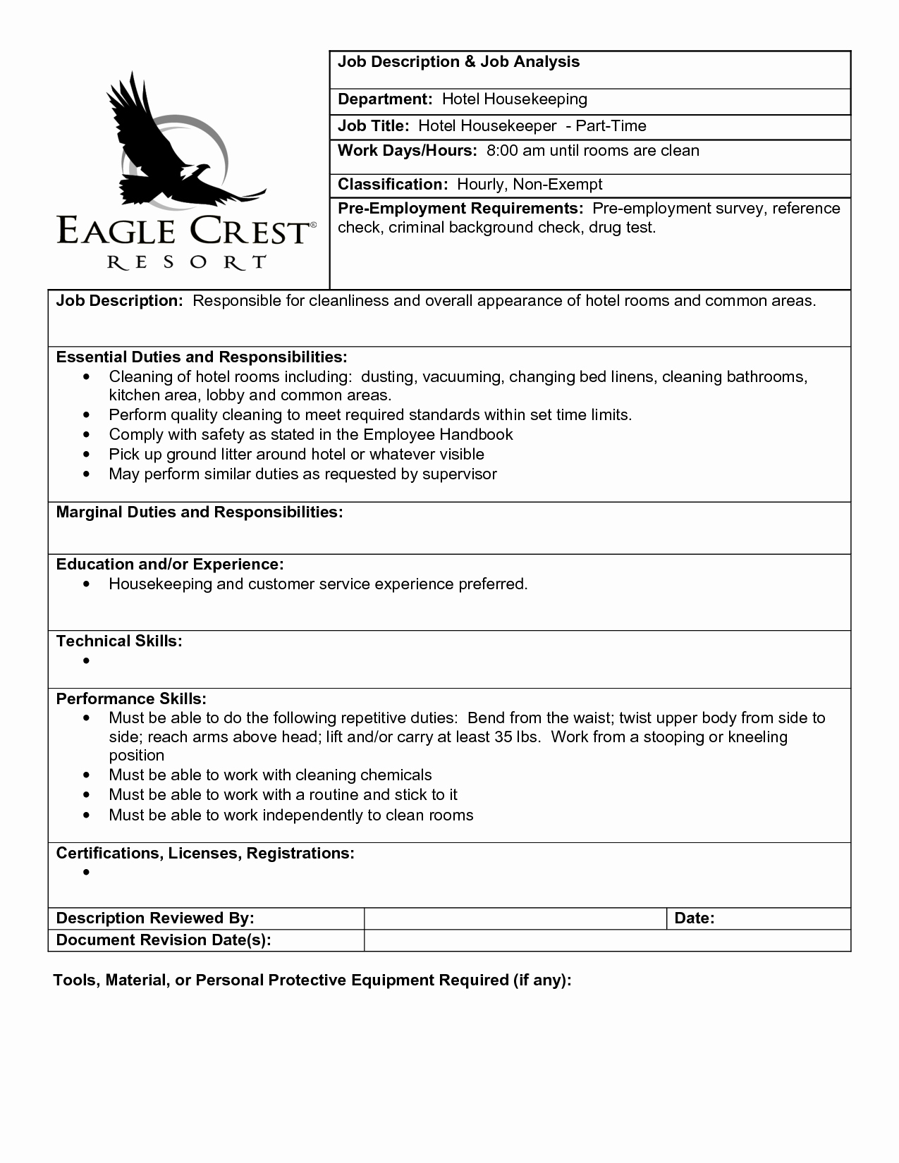 Hotel Housekeeping Job Description for Resume Best Of Best S Of Hotel Housekeeping Duties Hotel