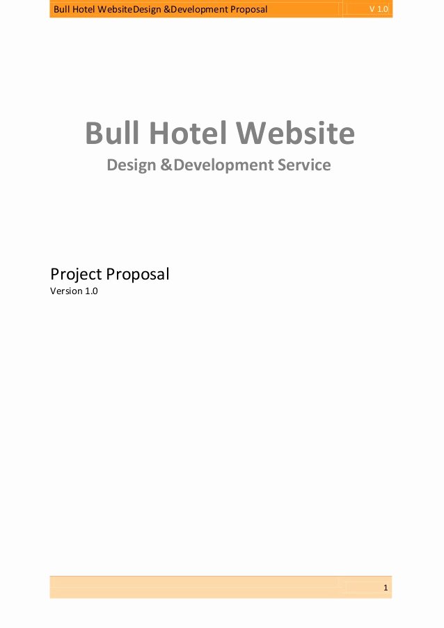 Hotel Proposal Template Fresh Proposal Bull Hotel Website Design &amp; Development