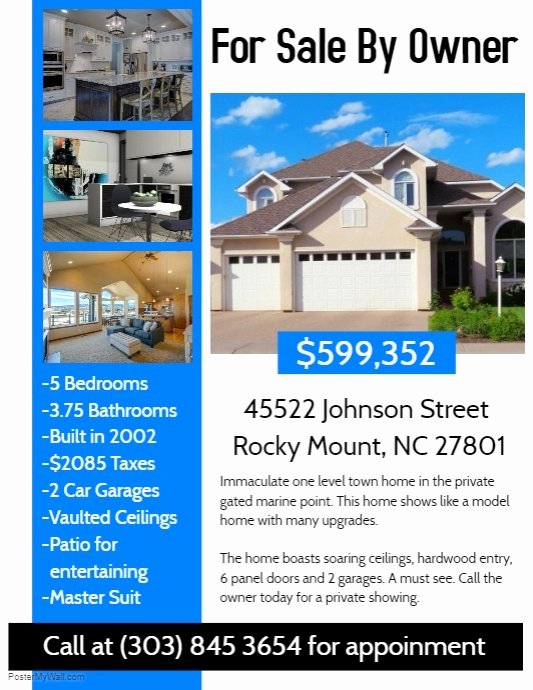 House for Sale Template Inspirational Real Estate Flyer Template