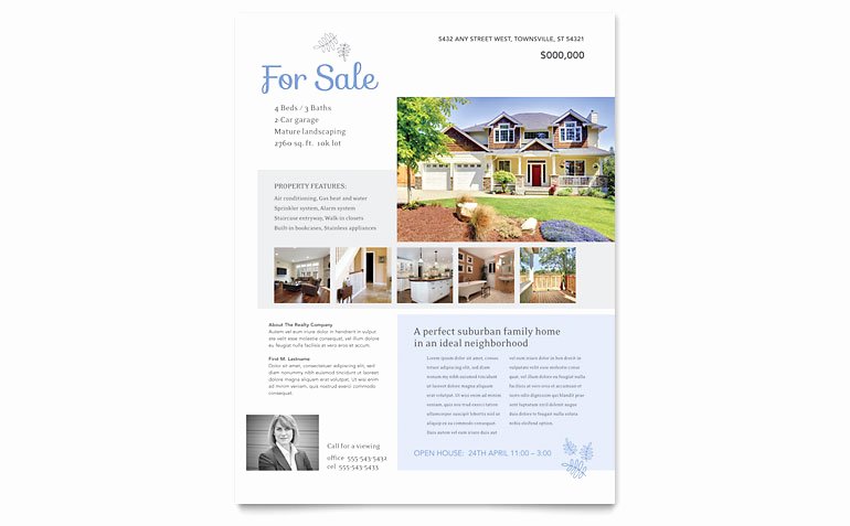 House for Sale Template Lovely Real Estate Listing Flyer Template Word &amp; Publisher