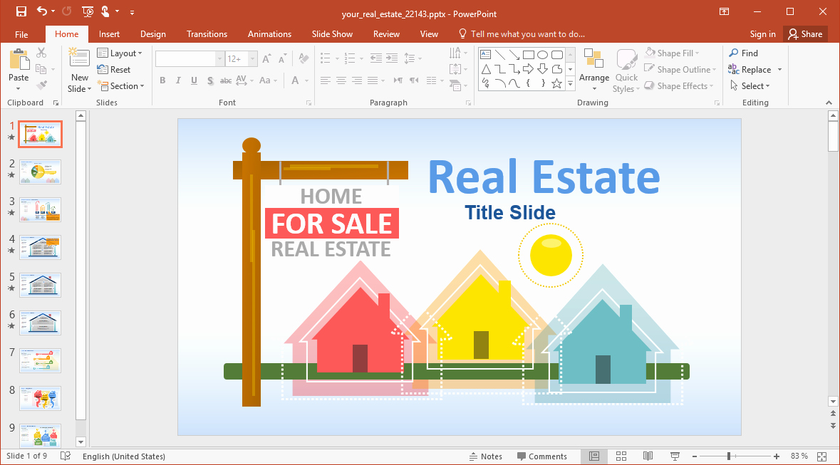 House for Sale Template Unique Animated House for Sale Powerpoint Template