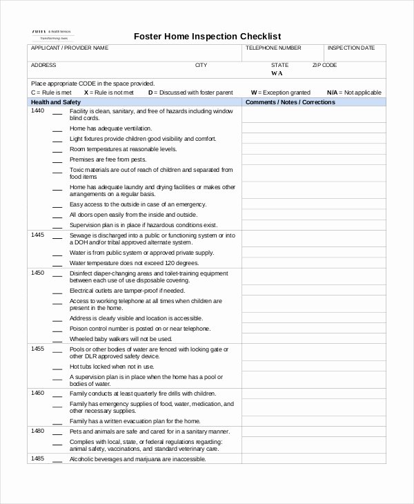 House Inspection Template Beautiful Home Inspection Checklist 14 Word Pdf Documents