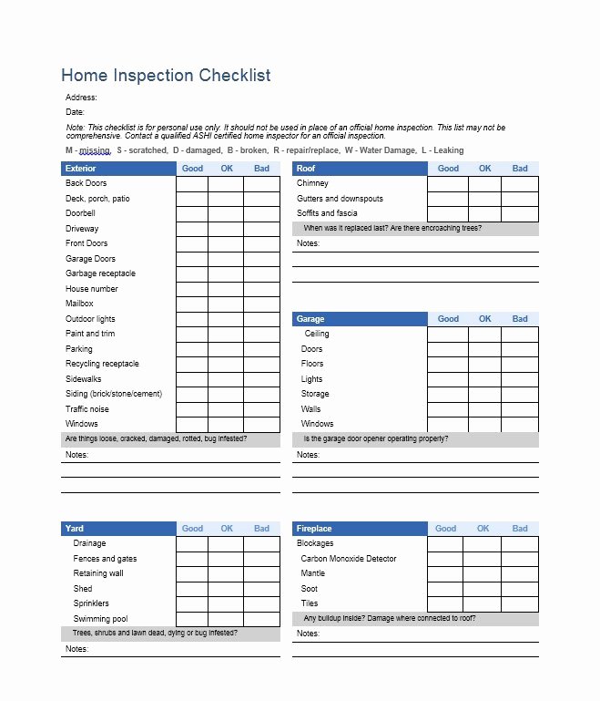 House Inspection Template Inspirational Buyer Home Inspection Checklist Pdf