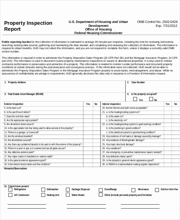 House Inspection Template Lovely 10 Sample Inspection Report Templates Docs Word Pages