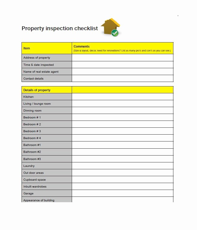 House Inspection Template Lovely 20 Printable Home Inspection Checklists Word Pdf