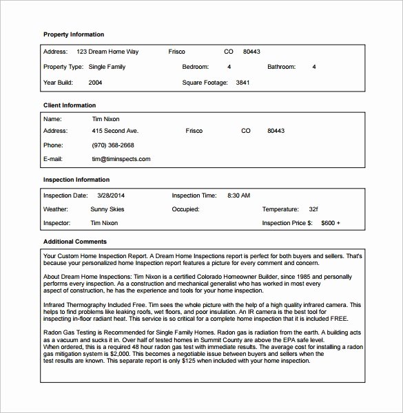 House Inspection Template New 12 Sample Home Inspection Reports