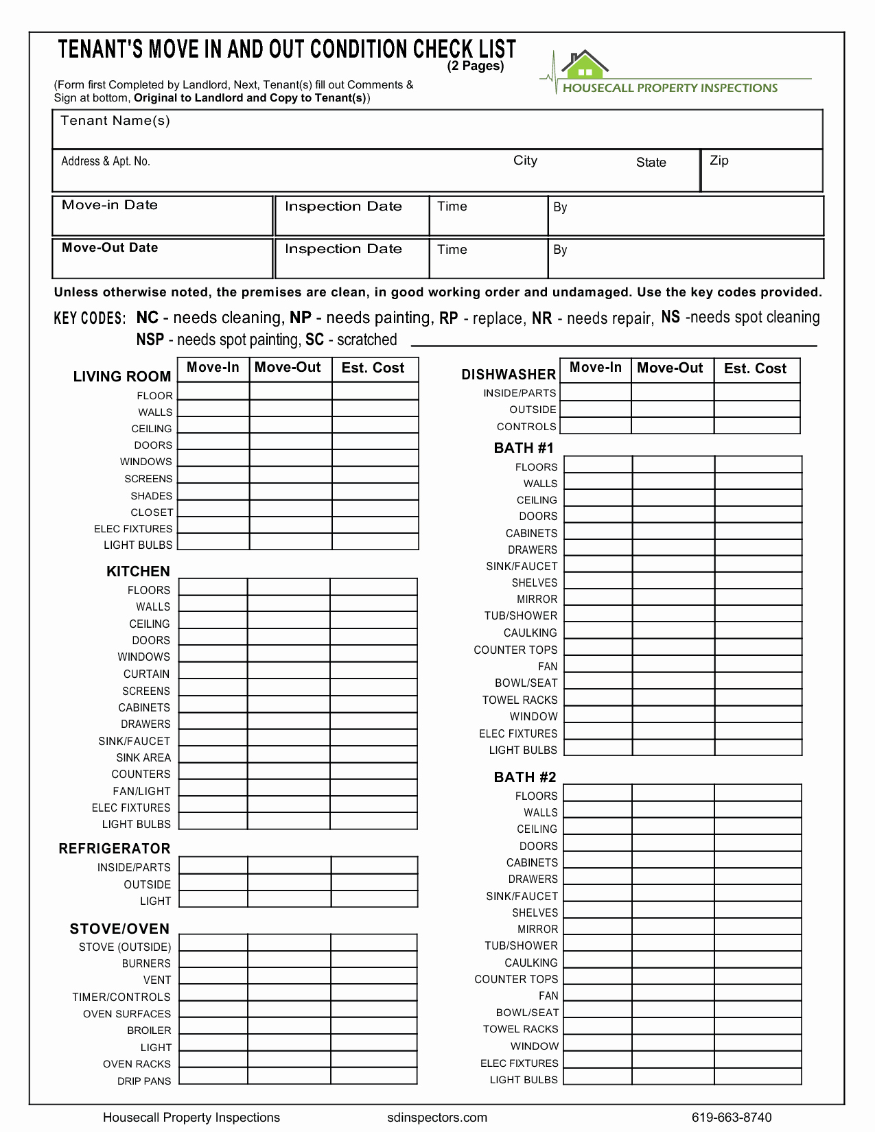 House Inspection Template New Image Result for Move Out Inspection Checklist for