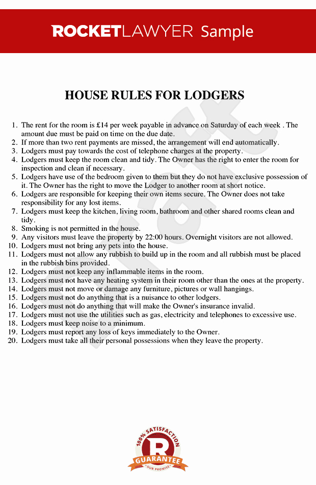 House Rules for Tenants Inspirational House Rules for Renting A Room House Rules Template