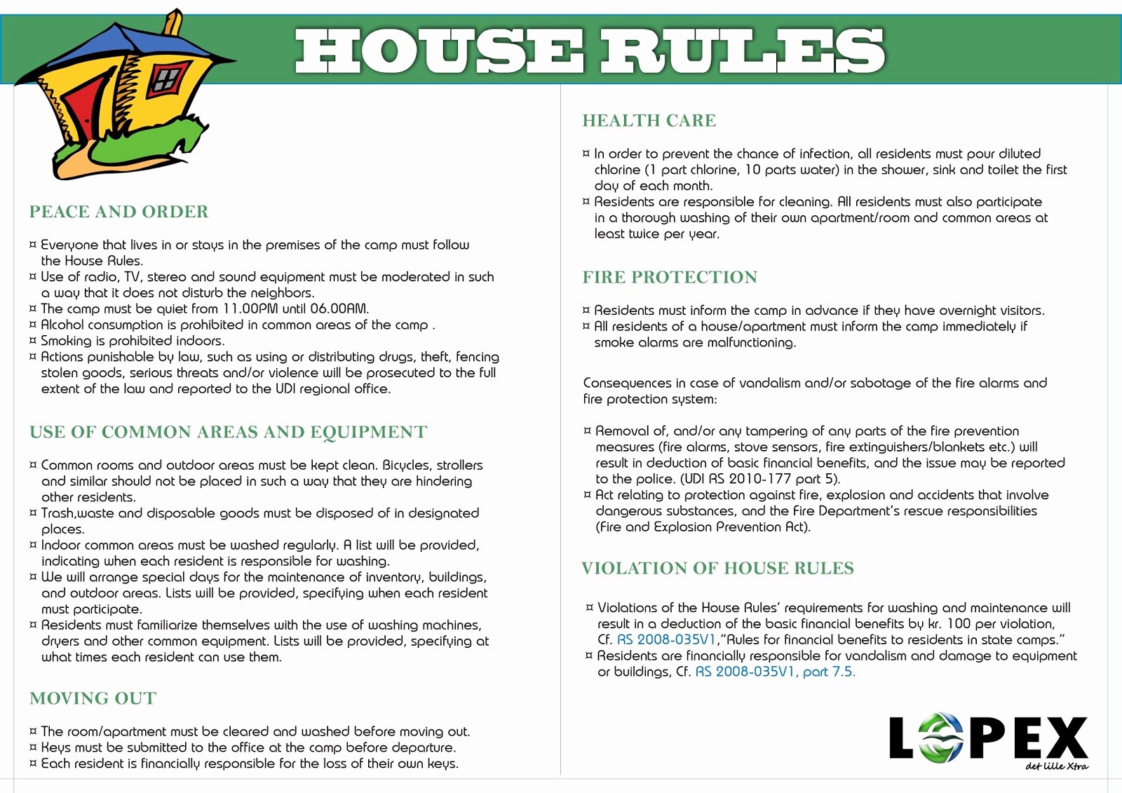 House Rules for Tenants Lovely House Rules Kvinesdal Mottak