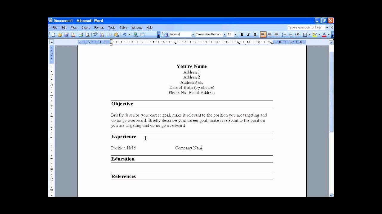 How to Cancel Resume now New Create A Resume In Word 2003