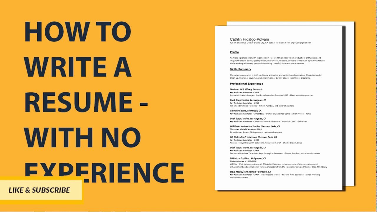 How to Cancel Resume now Unique How to Write A Resume with No Job Experience Step by