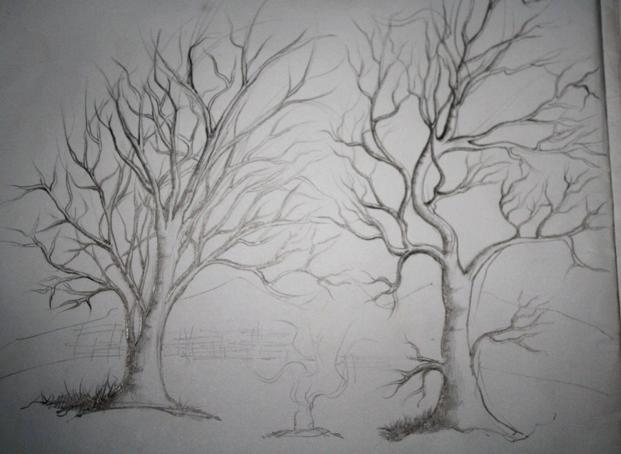 How to Draw A Simple Tree without Leaves Awesome Pin Sketches Scenery Embossed S On Pinterest