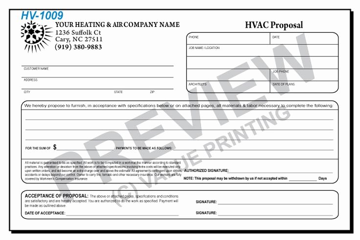 Hvac Proposal Templates Free Elegant 17 Best Images About Hvac forms On Pinterest