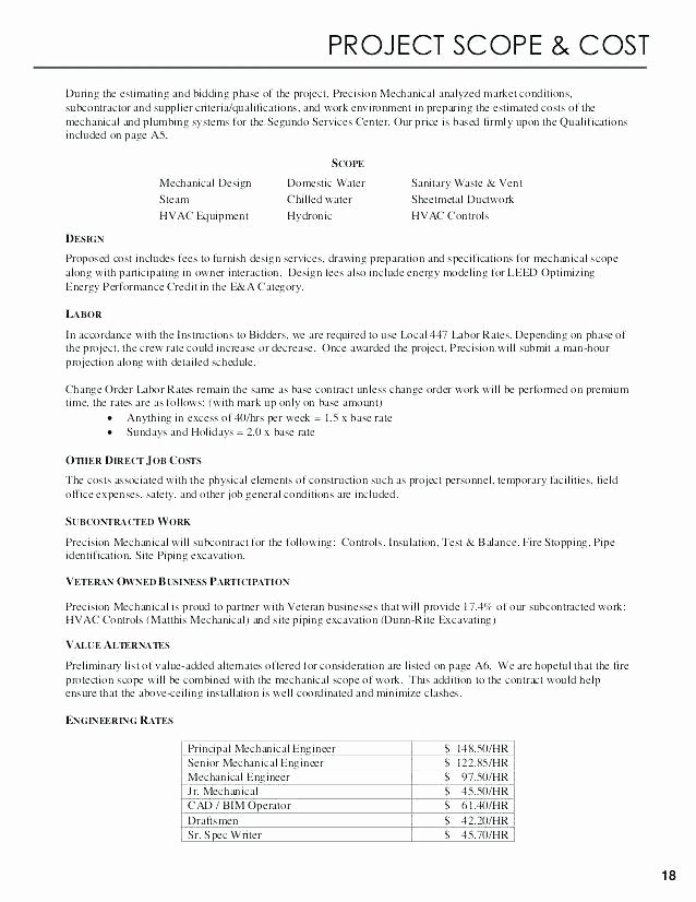 Hvac Proposal Templates Free Elegant Plumbing Proposal form