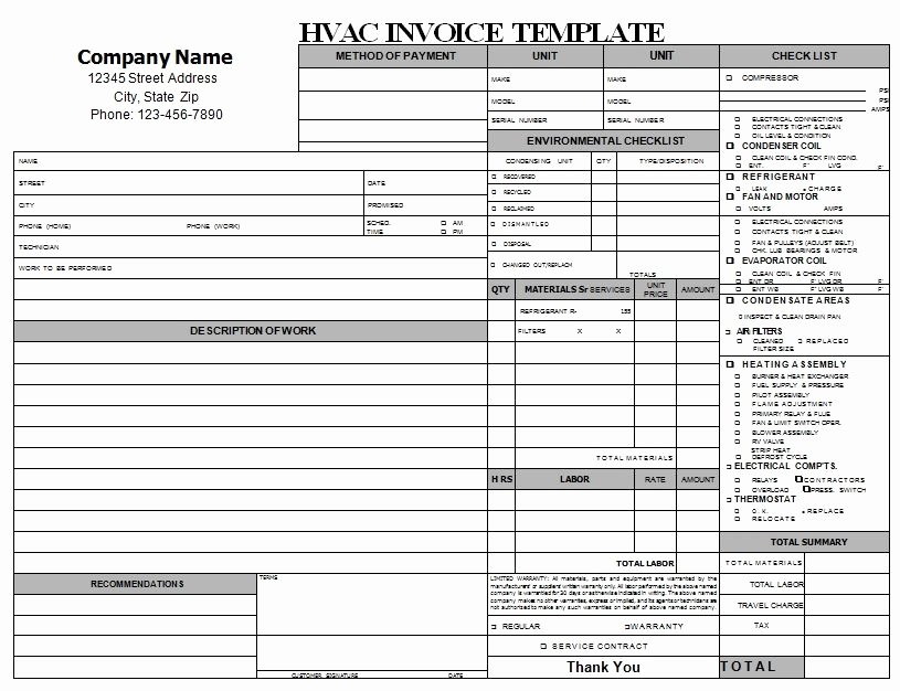 Hvac Proposal Templates Free Inspirational Hvac Repair Invoice Download