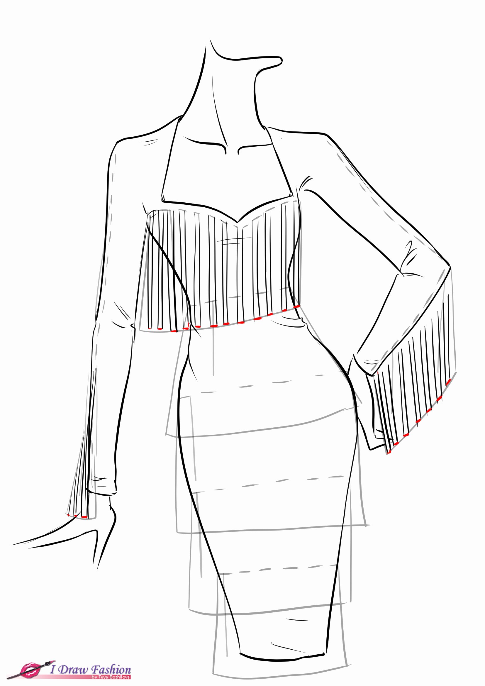 I Draw Fashion Fresh How to Draw Fringe Dress