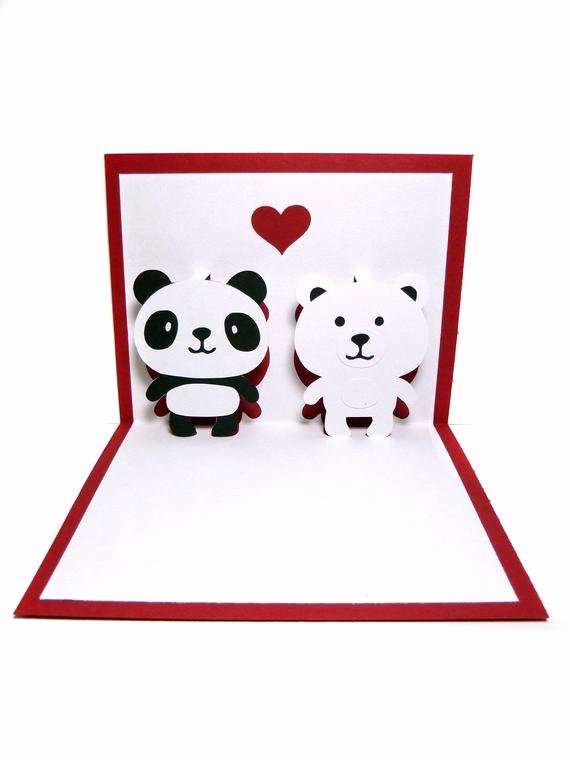 I Love You Pop Up Card Template Lovely Items Similar to Panda and Polar Bear In Love Pop Up Card