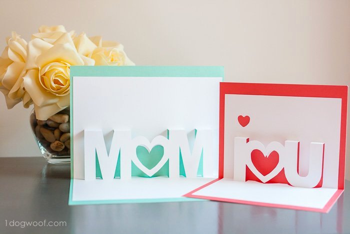 I Love You Pop Up Card Template Lovely Mom I Love You Pop Up Cards with Free Silhouette Cut