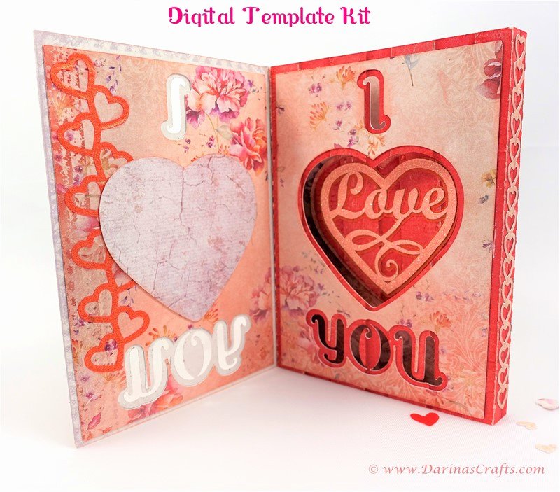 I Love You Pop Up Card Template New I Love You Pop Up Diorama Card Digital Template