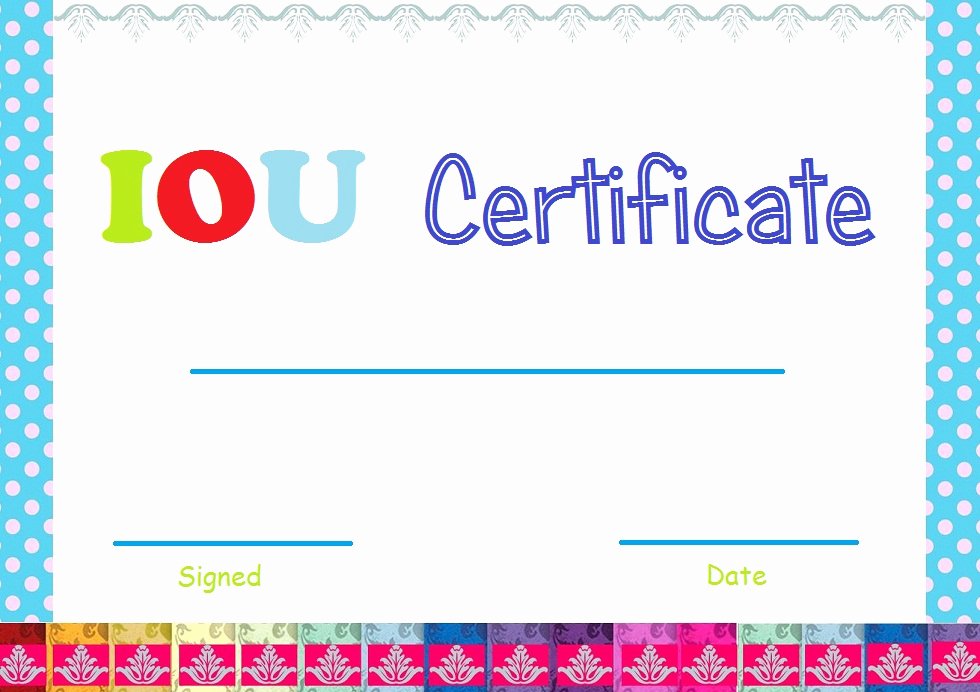 I Owe You Template Fresh Select and Print Iou Certificates and Cards Fresh Designs