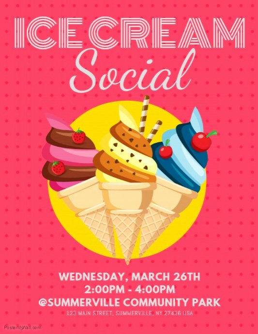 Ice Cream social Flyer Template Awesome Ice Cream social Flyer Template