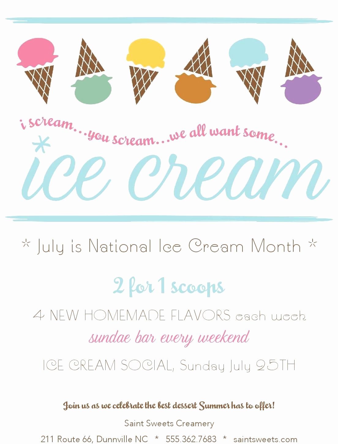 Ice Cream social Flyer Template Beautiful Another Option Pta Ideas