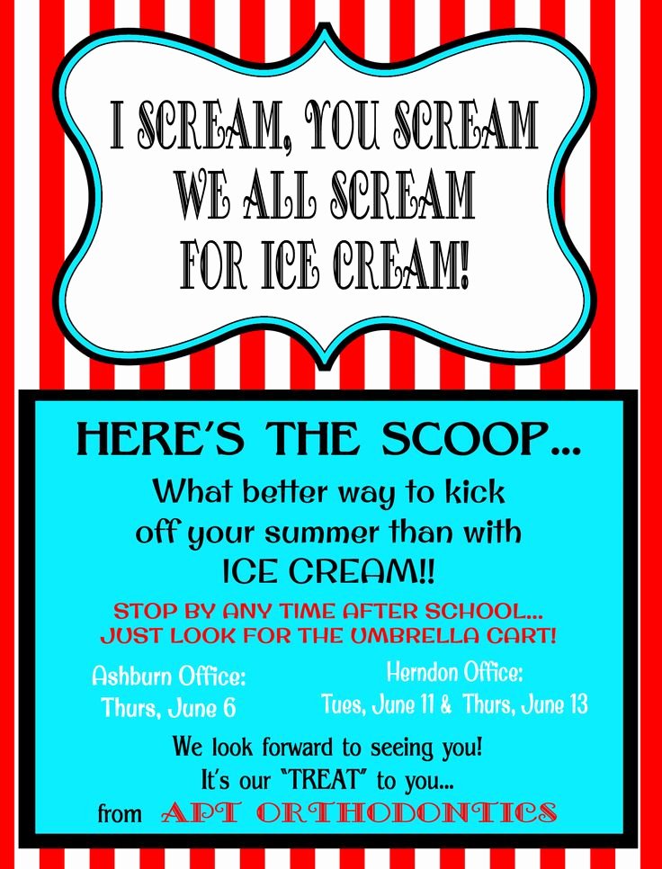 Ice Cream social Flyer Template Elegant Ice Cream social Flyer Template