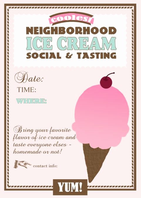 Ice Cream social Flyer Template Free Awesome 35 Best Images About Neighborhood Party On Pinterest