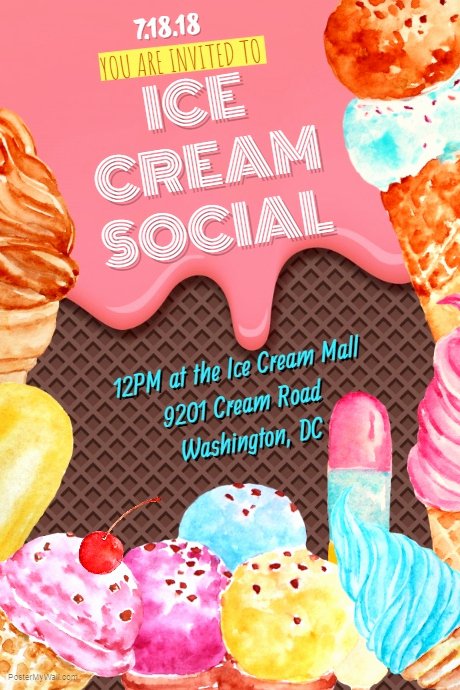 Ice Cream social Flyer Template Free Beautiful Ice Cream social Template