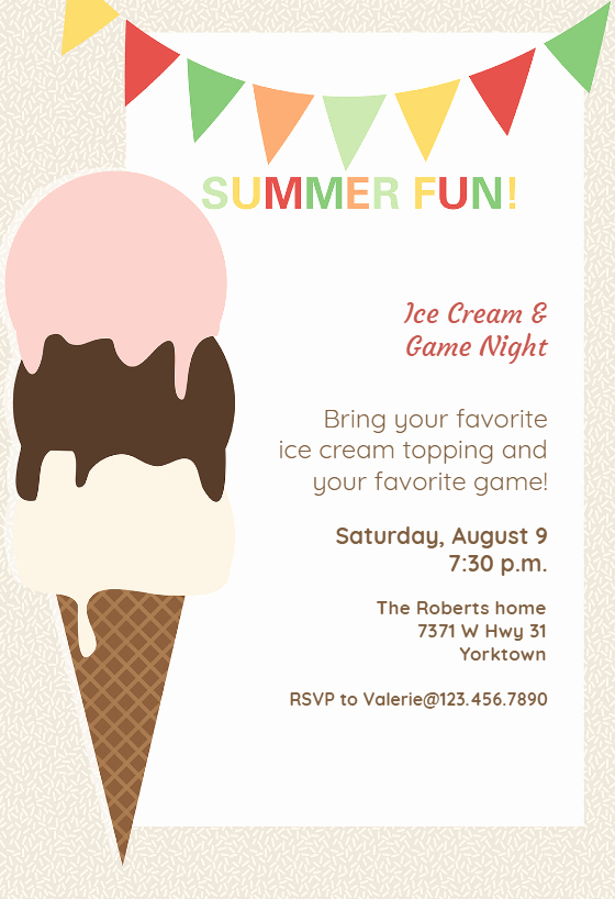 Ice Cream social Flyer Template Free Elegant Ice Cream Pool Party Invitation Template Free