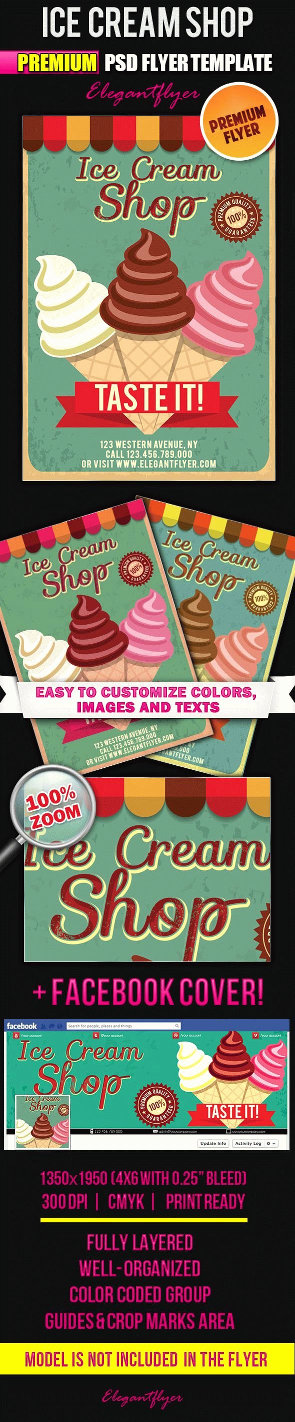 Ice Cream social Flyer Template Free Luxury Ice Cream Shop Invitation – by Elegantflyer