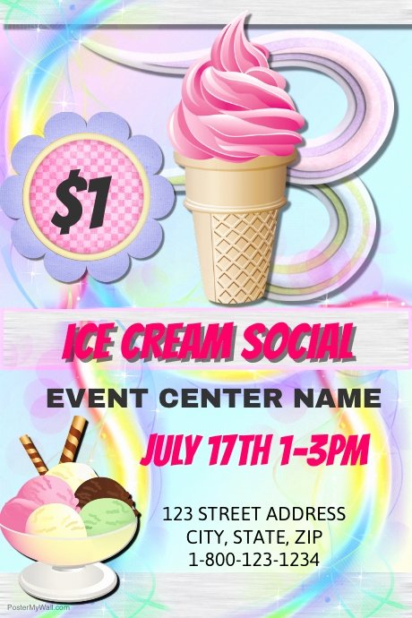 Ice Cream social Flyer Template Free Unique Ice Cream social Template