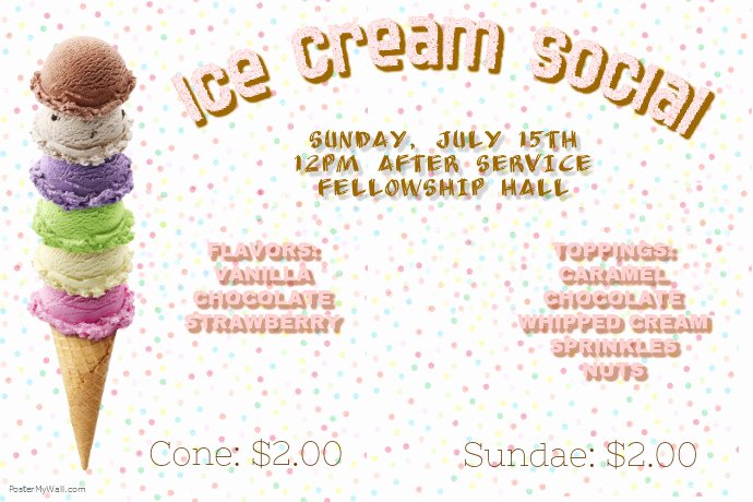 Ice Cream social Flyer Template Lovely Ice Cream social Template