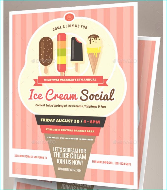 Ice Cream social Flyer Template Luxury Ice Cream social Flyer Templates Party Flyer Templates