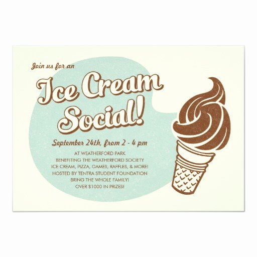 Ice Cream social Invite Template Awesome Retro Style Ice Cream social Invitations