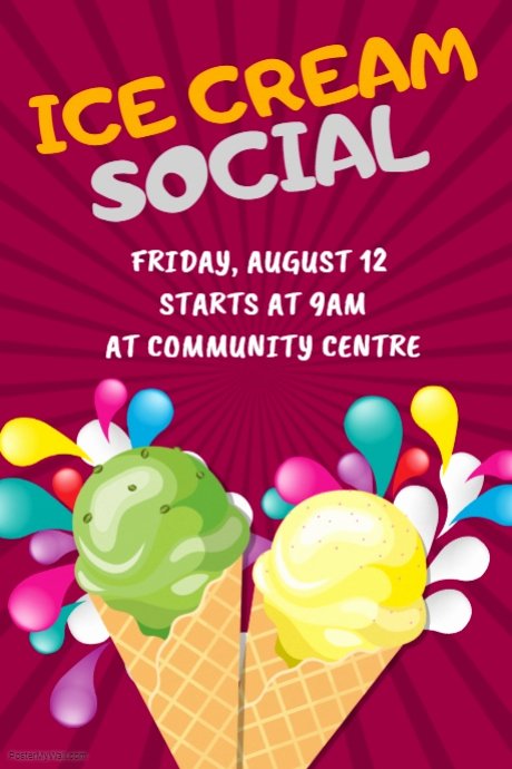 Ice Cream social Invite Template Beautiful Ice Cream social Poster Template