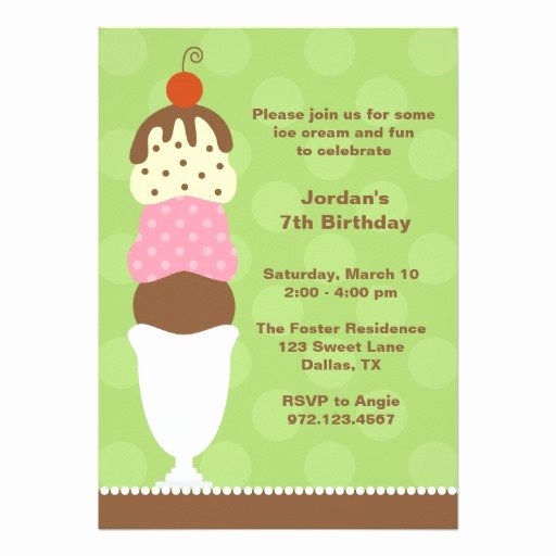 Ice Cream social Invite Template Best Of Ice Cream Party Invitation Card